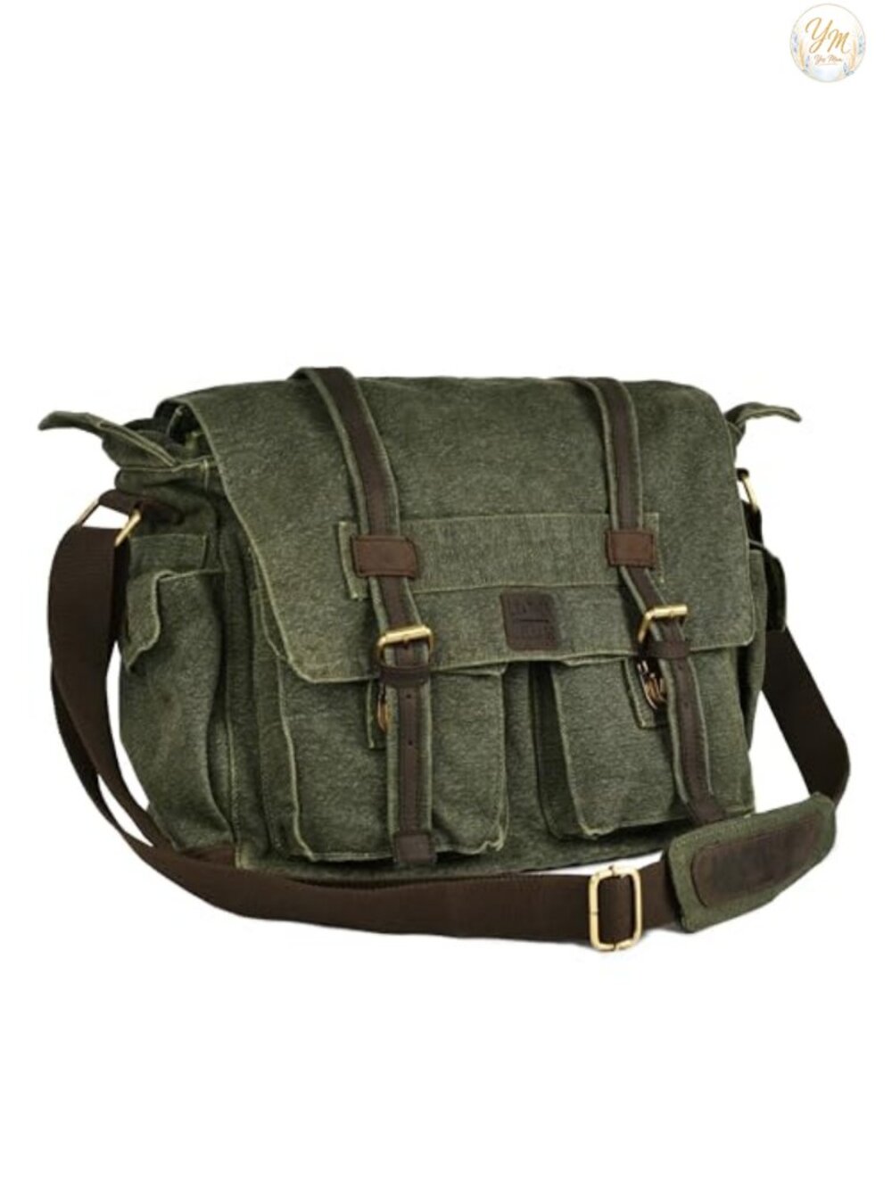 Waxed Canvas Messenger Bag Laptop Satchel 16 inch Anti-Theft